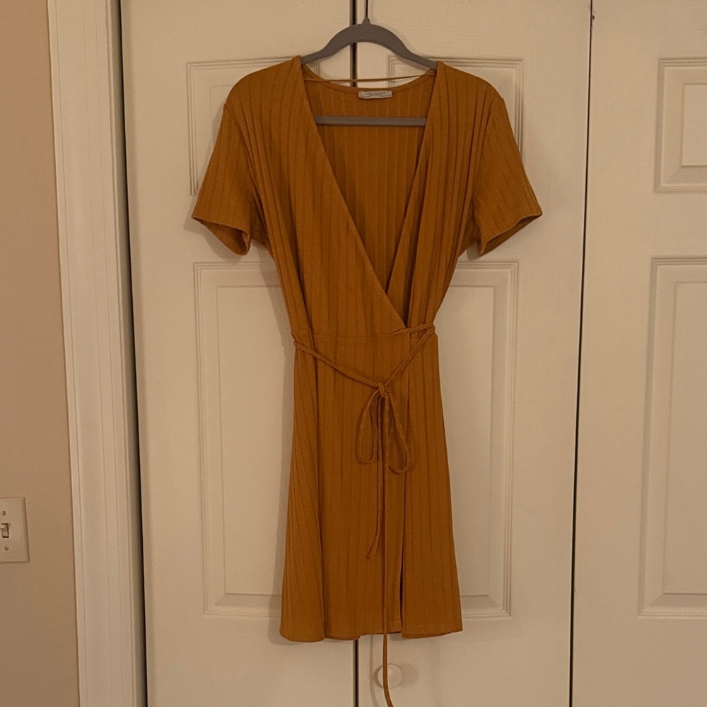 Zara Ribbed Wrap Mini Dress